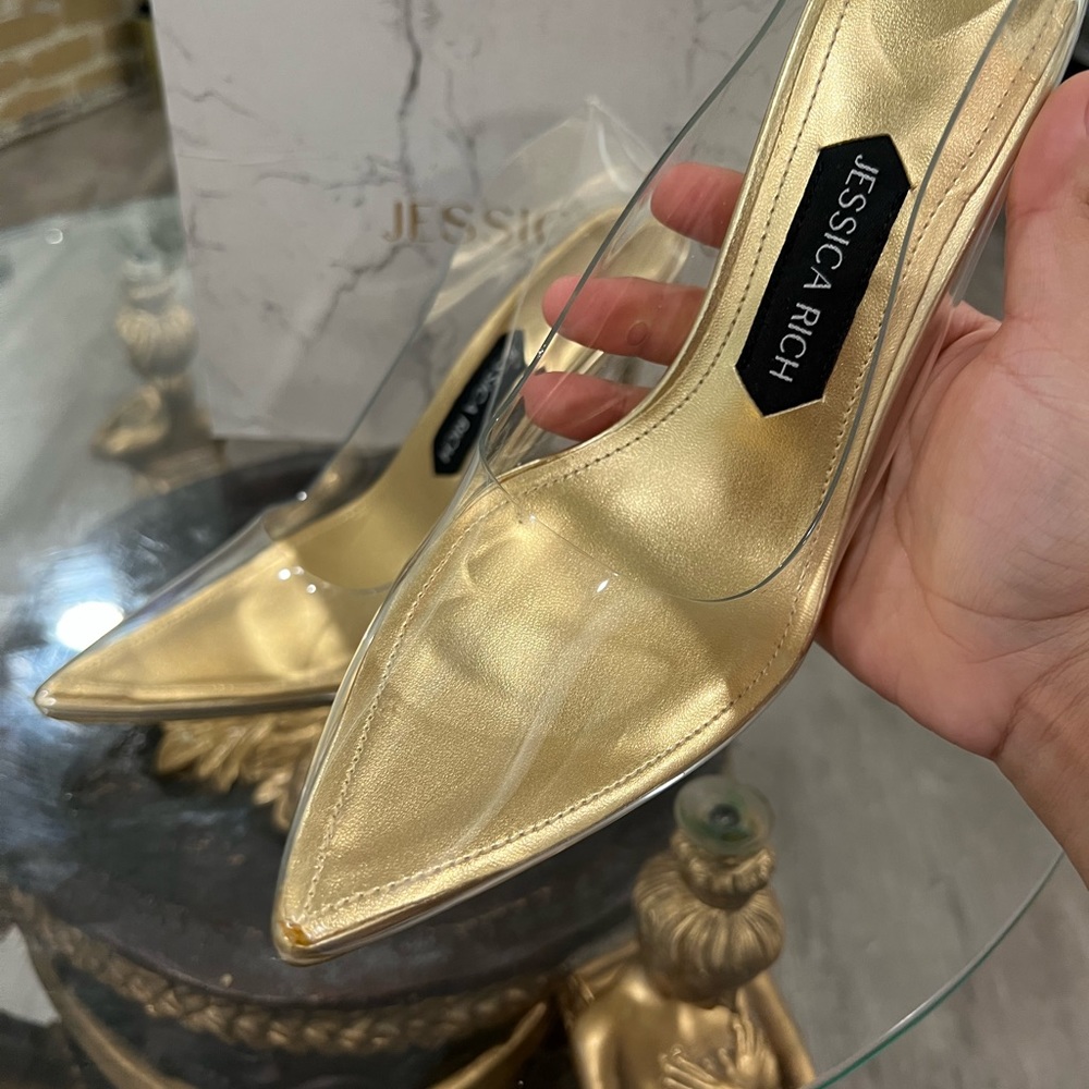 JESSICA RICH Gold/Clear pumps 🌷 - Picture 5 of 10